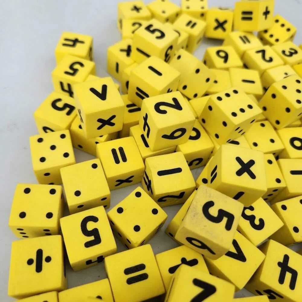 Koplow Games Foam Spot & Number Dice Yellow Math Mathematics Manipulatives Ideal